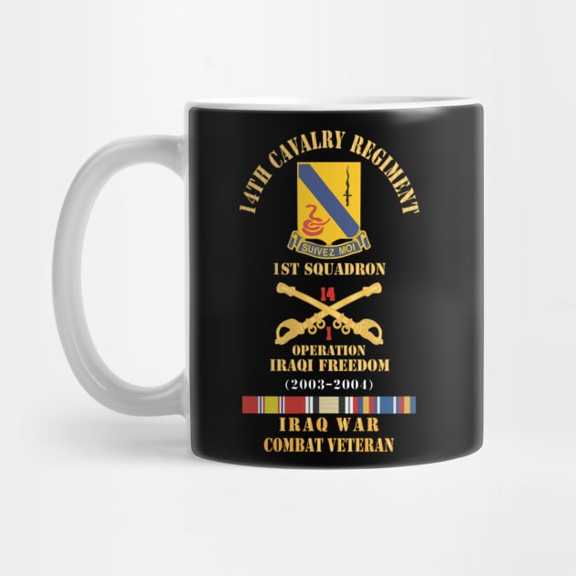 Army - 14th Cavalry Regiment w Cav Br - 1st Squadron - OIF - 2003–2004 - Red Txt Cbt Vet w IRAQ SVC X 300 by twix123844